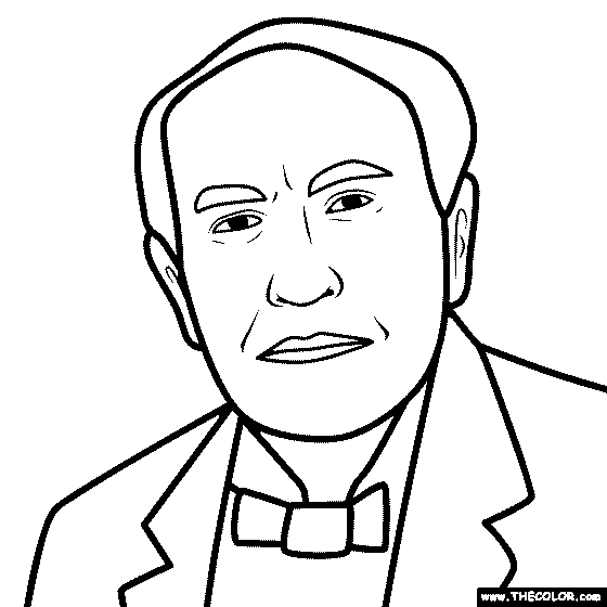 Thomas Edison Coloring Page