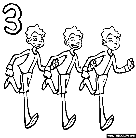 Three (Boys) Coloring Page
