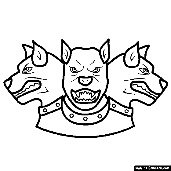 Three Headed Dog Coloring Page