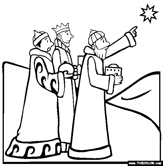 Three Wise Men Coloring Page