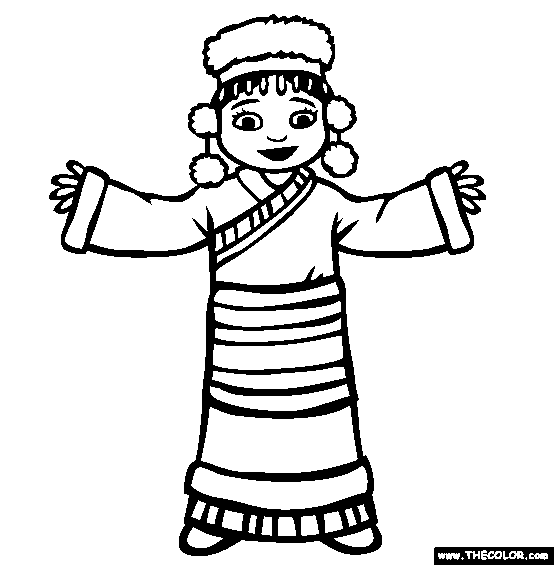 Tibet Coloring Page