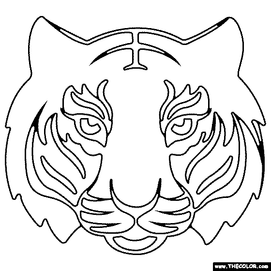 Tiger Face Coloring Page