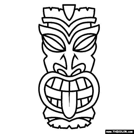 Tiki Head Coloring Page