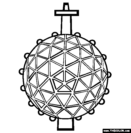 Time Square Ball Coloring Page