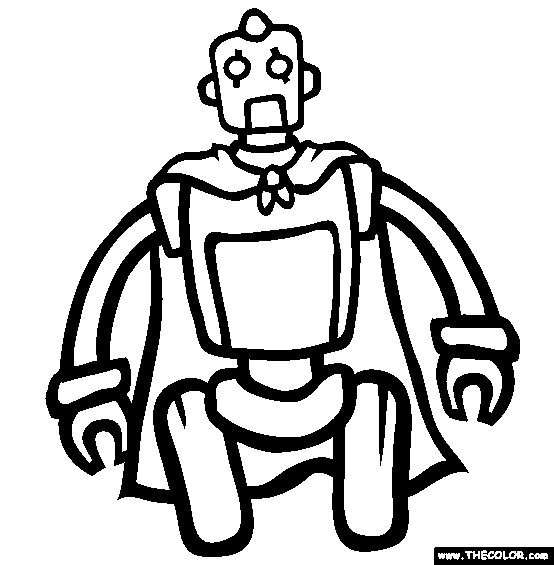 Tom The Robot Coloring Page