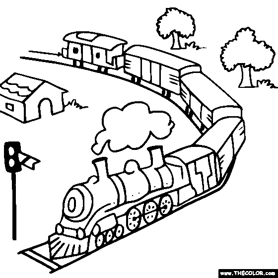 Toy Train Online Coloring Page