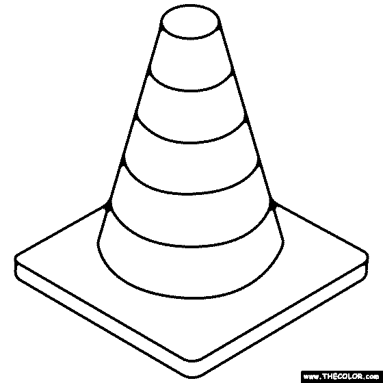 Traffic Cone Coloring Page