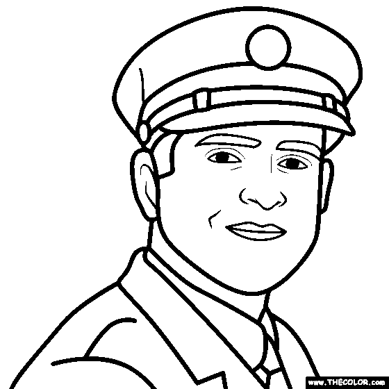 Train Conductor Coloring Page