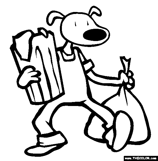 Trashdog Online Coloring Page 