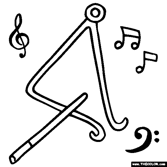 Triangle Musical Instrument Coloring Page