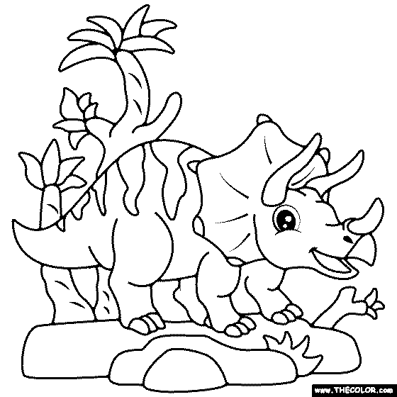 Triceratops Dinosaur Coloring Page