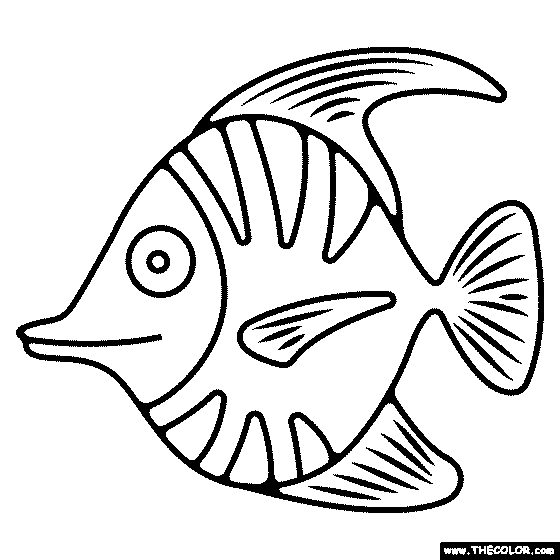 Tropical Fish Coloring Page