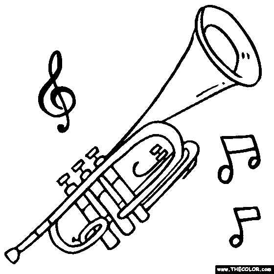 Trumpet Online Coloring Page