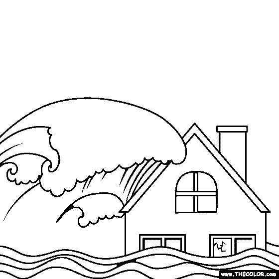 Tsunami Coloring Page