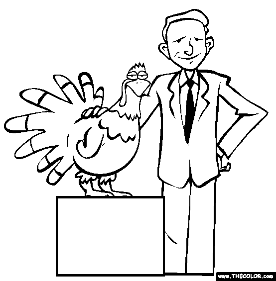 Thanksgiving Presidential Turkey Pardon Coloring