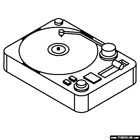 Turntable Coloring Page