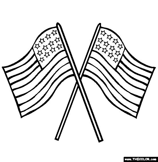 US Flag Coloring Page