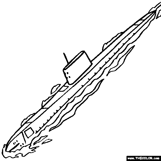 USS Nautilus (SSN-571) Submarine Coloring Page