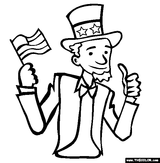 Uncle Sam Thumbs Up Coloring Page