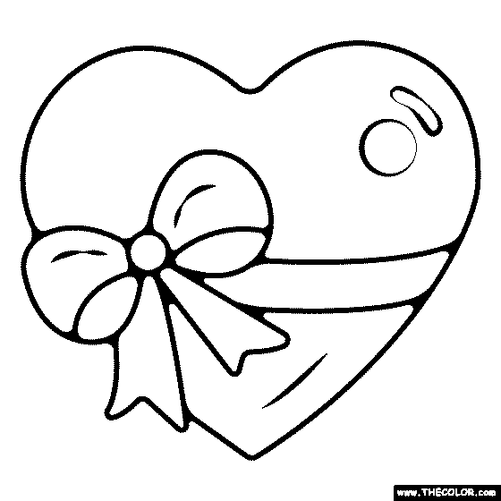 Valentines Day Present Coloring Page