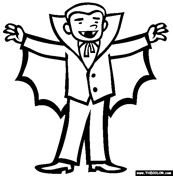 Halloween Vampire Costume Online Coloring Page