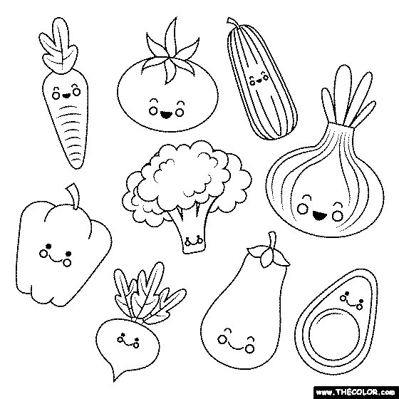 Fruits And Vegetables Coloring Pages - GetColoringPages.com