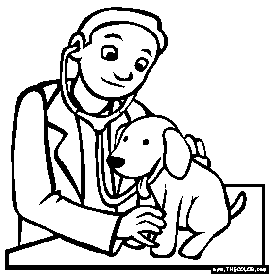 Veterinarian Coloring Page