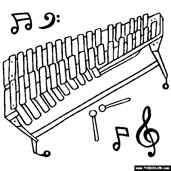 Vibraphone Coloring Page, Color Vibraphone