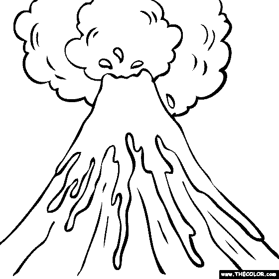 Volcano Coloring Page