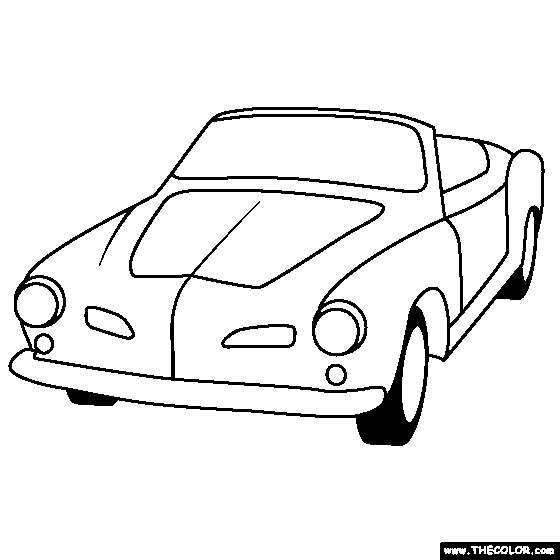 Volkswagen Karmann Ghia 1955 Coloring Page