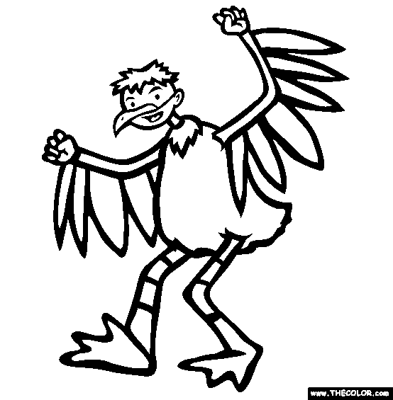 Halloween Vulture Costume Online Coloring Page