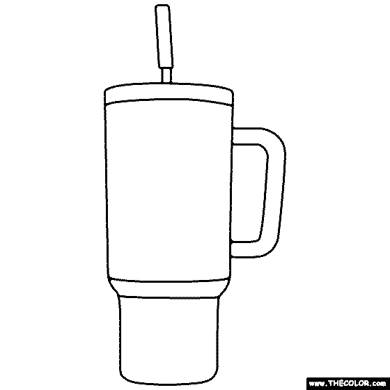 Water Bottle with Handle Coloring Page
