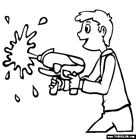 Water Gun Coloring Page