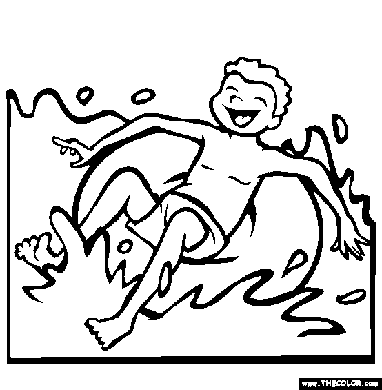 Water Slide Coloring Page