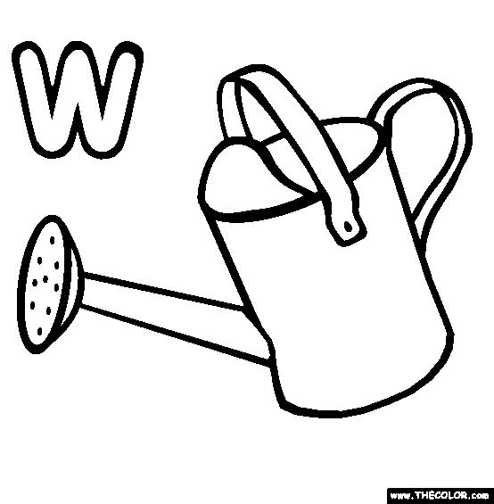 The Letter W Online Alphabet Coloring Page