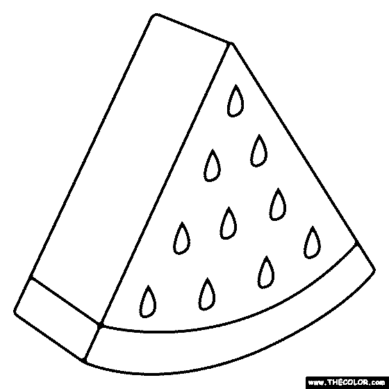 Watermelon Slice Coloring Page