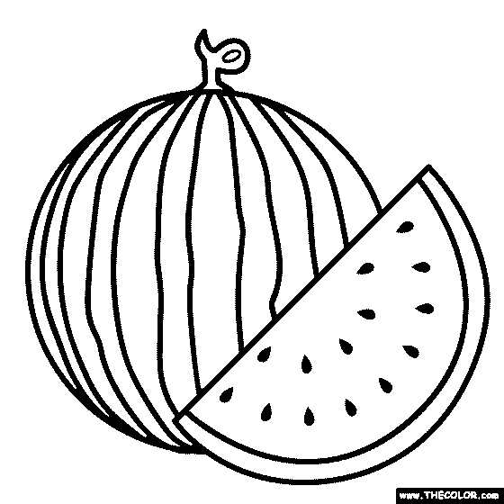 Watermelon Coloring Page