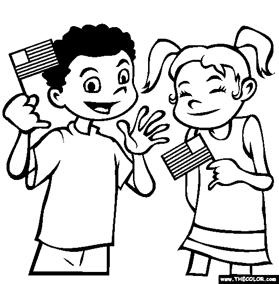 Waving Flags Coloring Page