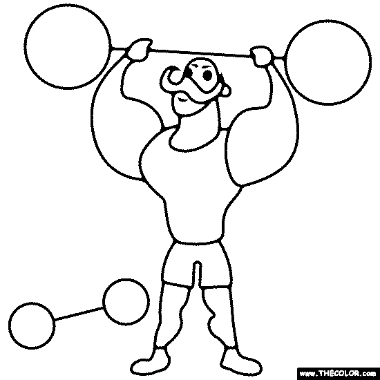 Weight Lifter Coloring Page