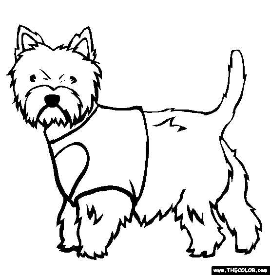 West Highland White Terrier Coloring Page Free West Highland White Terrier Online Coloring