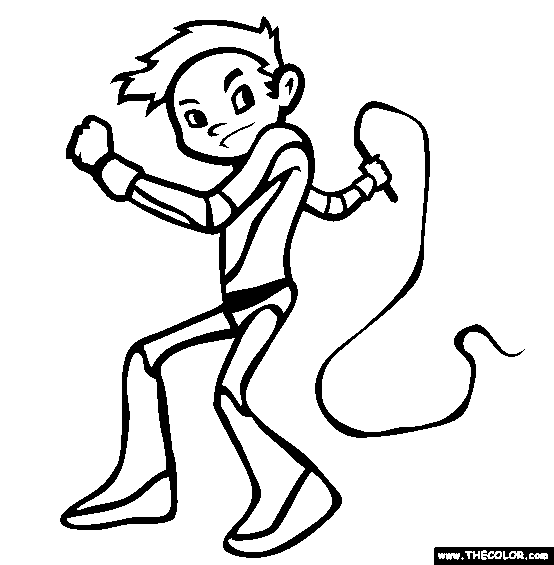 Whip Boy Coloring Page