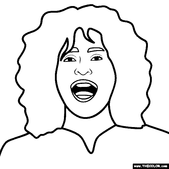 Whitney Houston Coloring Page