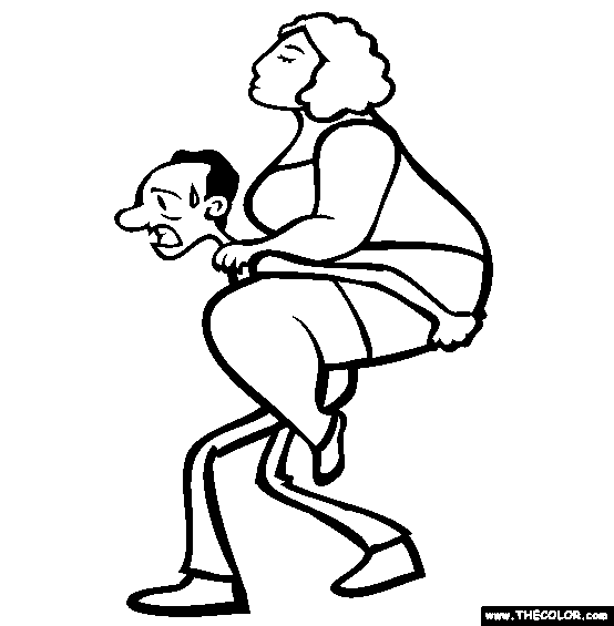Wife Carrying Coloring Page