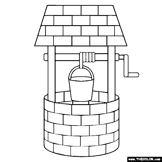 Wishing well Coloring Page