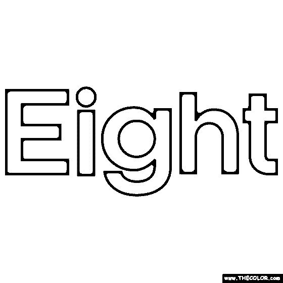 Word Eight Coloring Page