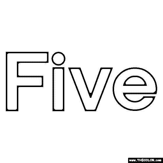 Word Five Coloring Page