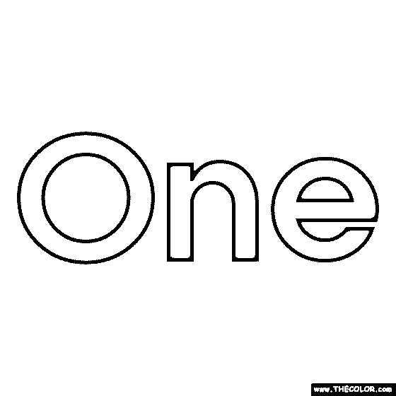 Word One Coloring Page