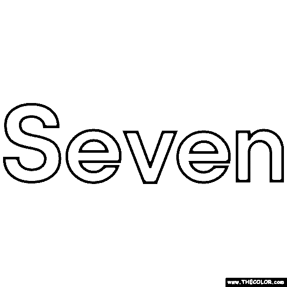 Word Seven Coloring Page