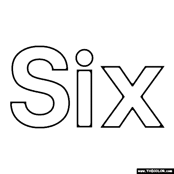 Word Six Coloring Page