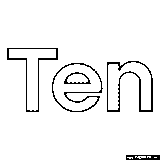 Word Ten Coloring Page